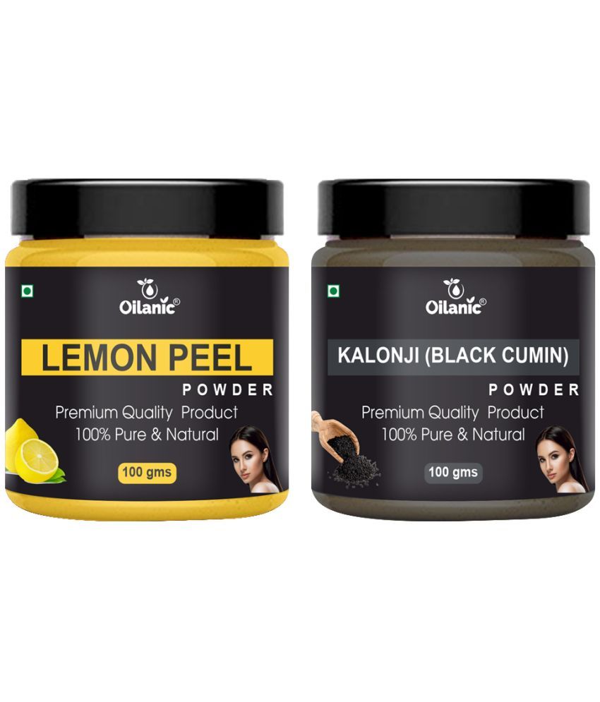     			Oilanic 100% Pure Lemon Peel Powder & Kalonji Powder For Skincare Hair Mask 200 g Pack of 2