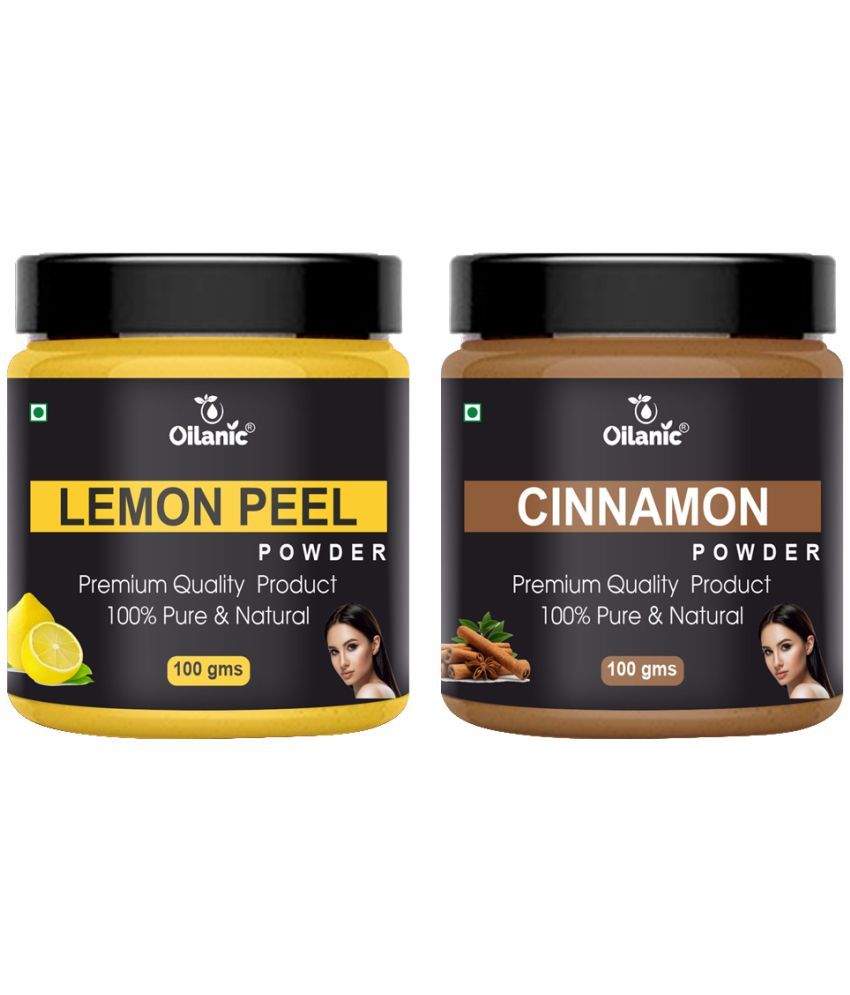     			Oilanic 100% Pure Lemon Peel Powder & Cinnamon Powder For Skin Hair Mask 200 g Pack of 2