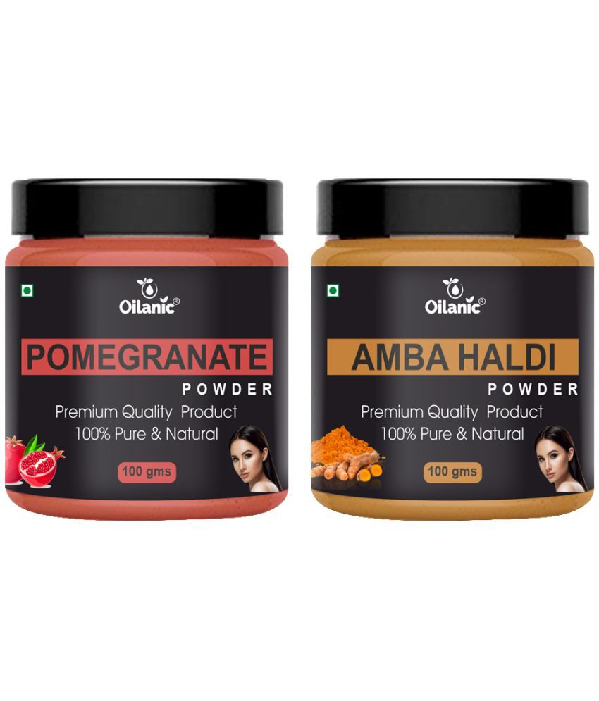     			Oilanic 100% Pure Pomegranate Powder & Amba Haldi Powder For Skin Hair Mask 200 g Pack of 2
