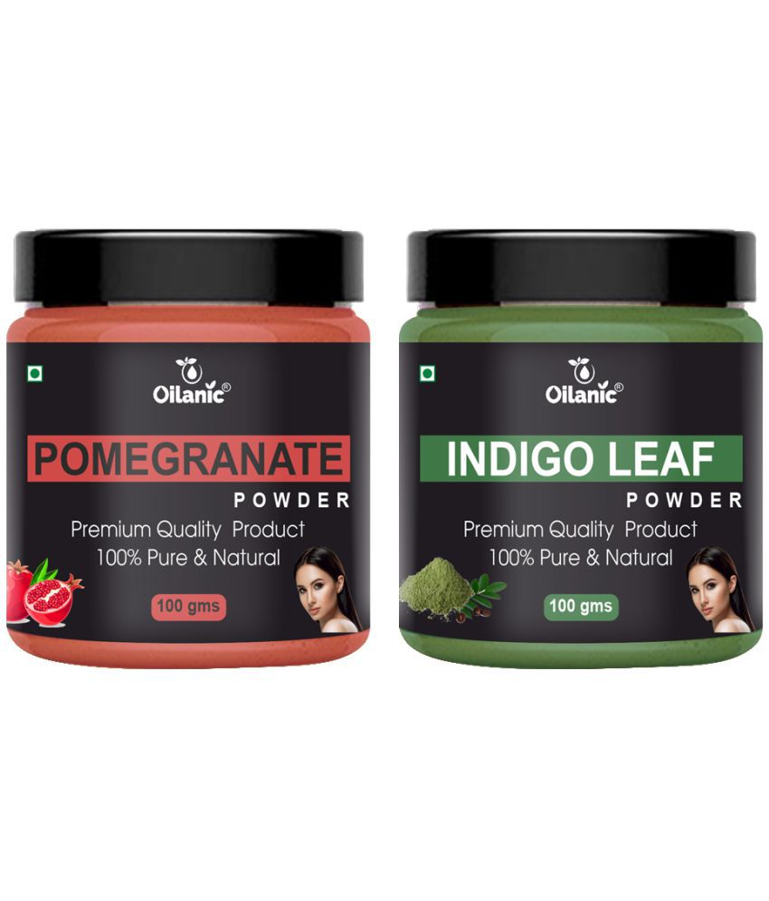     			Oilanic 100% Pure Pomegranate Powder & Indigo Powder For Skincare Hair Mask 200 g Pack of 2