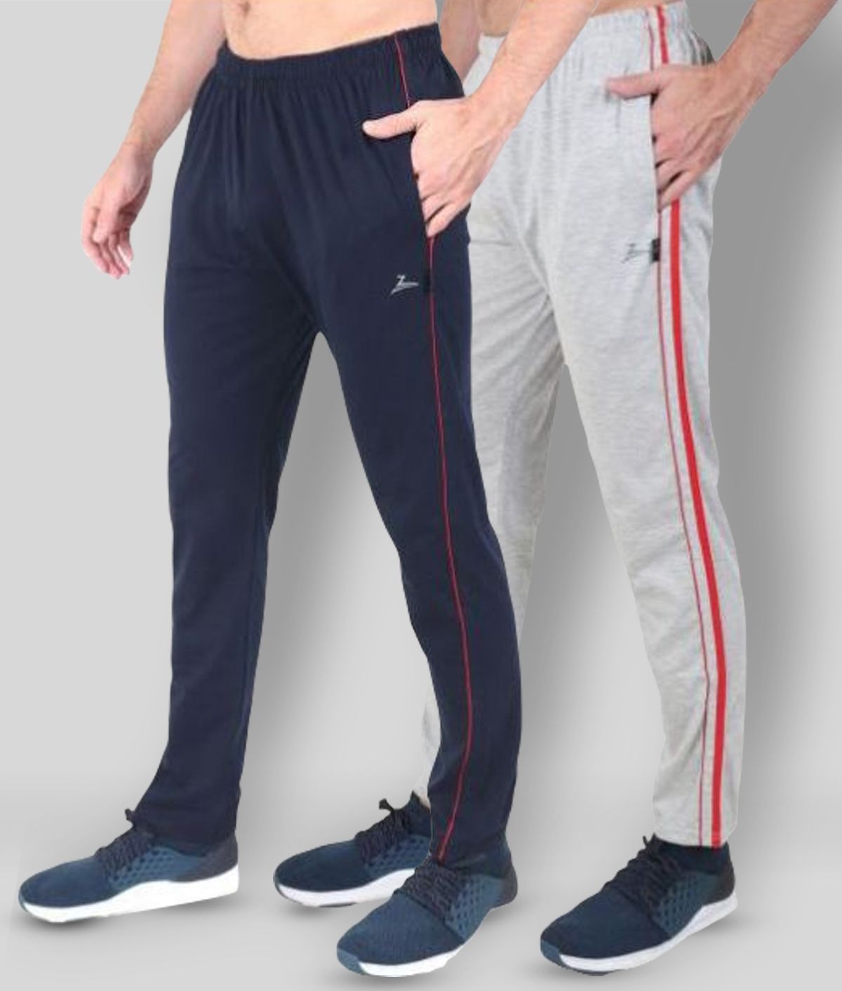     			Zeffit - Navy Blue Cotton Blend Men's Trackpants ( Pack of 2 )