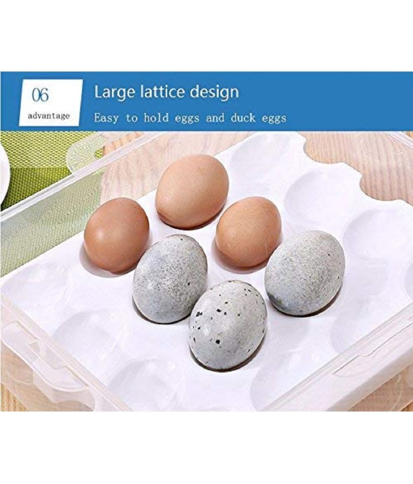 Grid Egg Storage Container Storage Box With Lid For Refrigerator Plastic Food Container Set