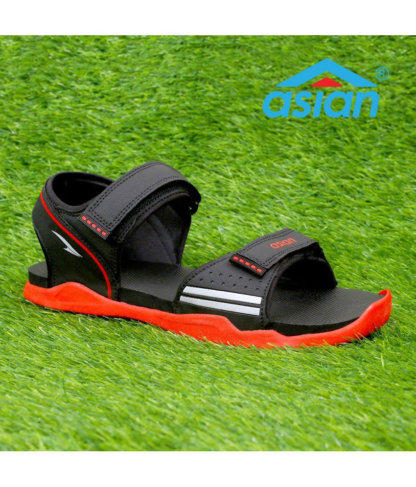     			ASIAN - Black  Men's Floater Sandals