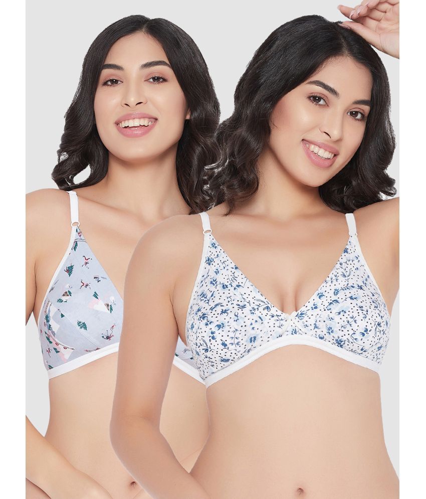     			Clovia Pack of 2 Cotton Non Padded Women's Plunge Bra ( Multi Color )