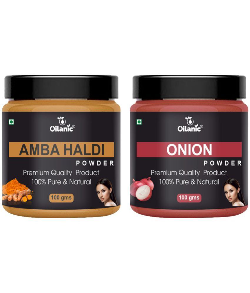     			Oilanic 100% Pure Amba Haldi Powder & Onion Powder For Skincare Hair Mask 200 g Pack of 2