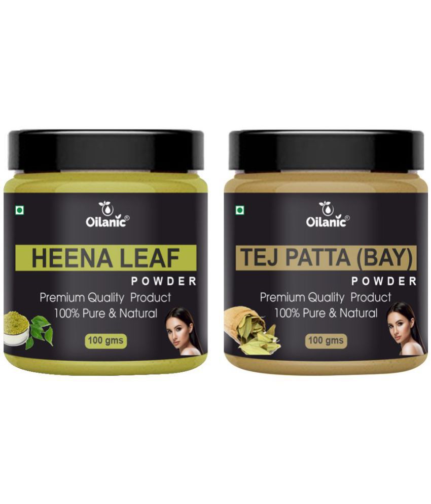     			Oilanic 100% Pure Heena Leaf Powder & Tej Patta For Skincare Hair Mask 200 g Pack of 2