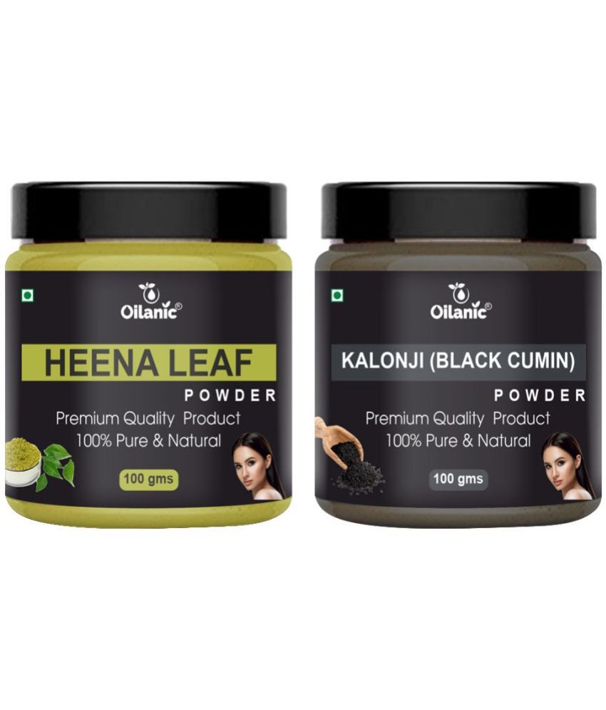     			Oilanic 100% Pure Heena Leaf Powder & Kalonji Powder For Skincare Hair Mask 200 g Pack of 2