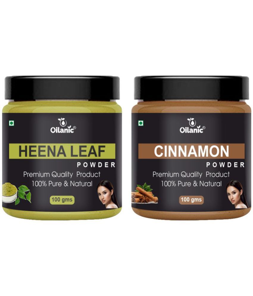     			Oilanic 100% Pure Heena Leaf Powder & Cinnamon Powder For Skin Hair Mask 200 g Pack of 2