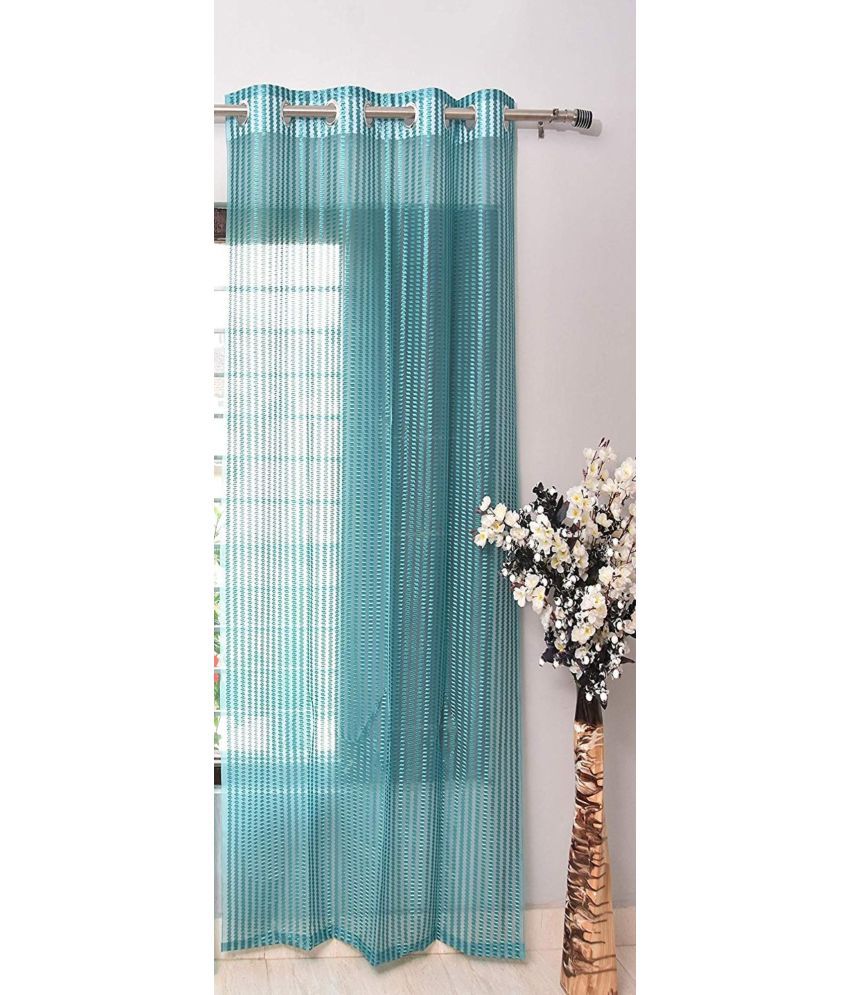     			Panipat Textile Hub Others Semi-Transparent Eyelet Window Curtain 5 ft Single -Aqua