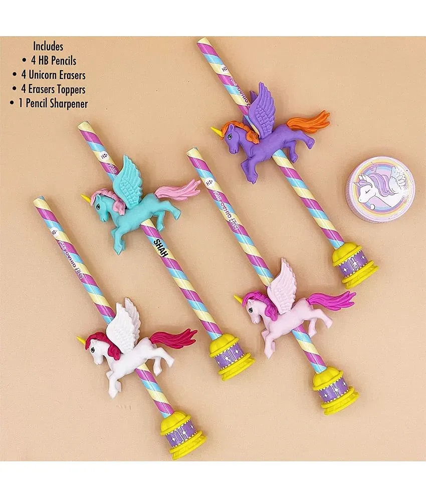 Unicorn Stationary Kit for Girls Pencil Pen Book Eraser Sharpener -  Stationary Kit Set for Girls/Birthday Gift (Multicolor)