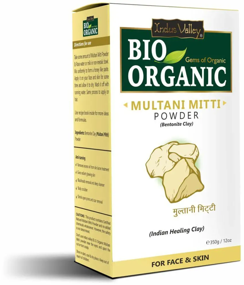 Indus Valley 100% Pure Natural & Organic Multani Mitti Powder For Skin &  Hair Care (350 g): Buy Indus Valley 100% Pure Natural & Organic Multani  Mitti Powder For Skin & Hair