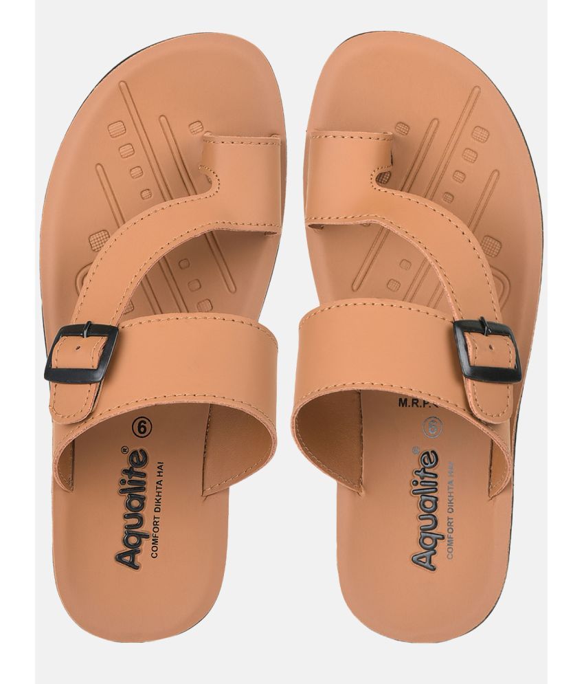     			Aqualite Tan Slippers