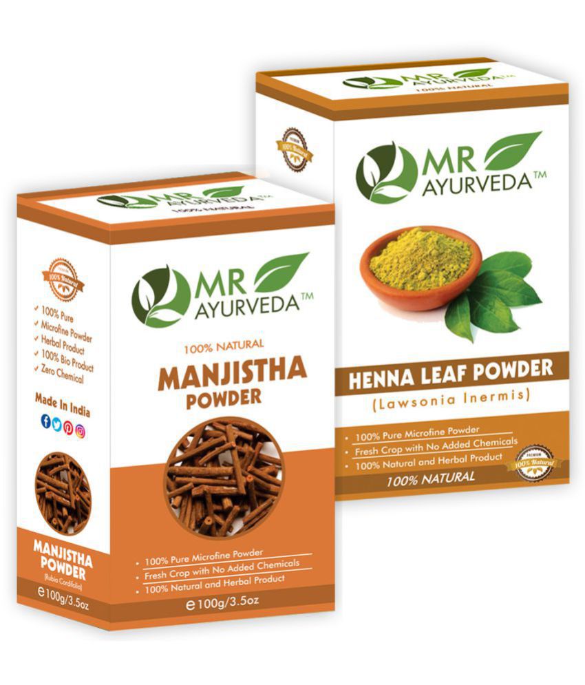     			MR Ayurveda Manjistha Powder & Henna Powder Hair Scalp Treatment 200 g Pack of 2