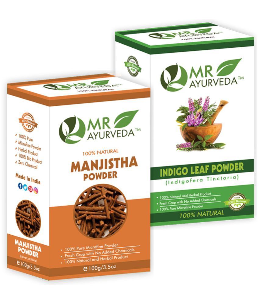     			MR Ayurveda Manjistha Powder & Indigo Powder Hair Scalp Treatment 200 g Pack of 2