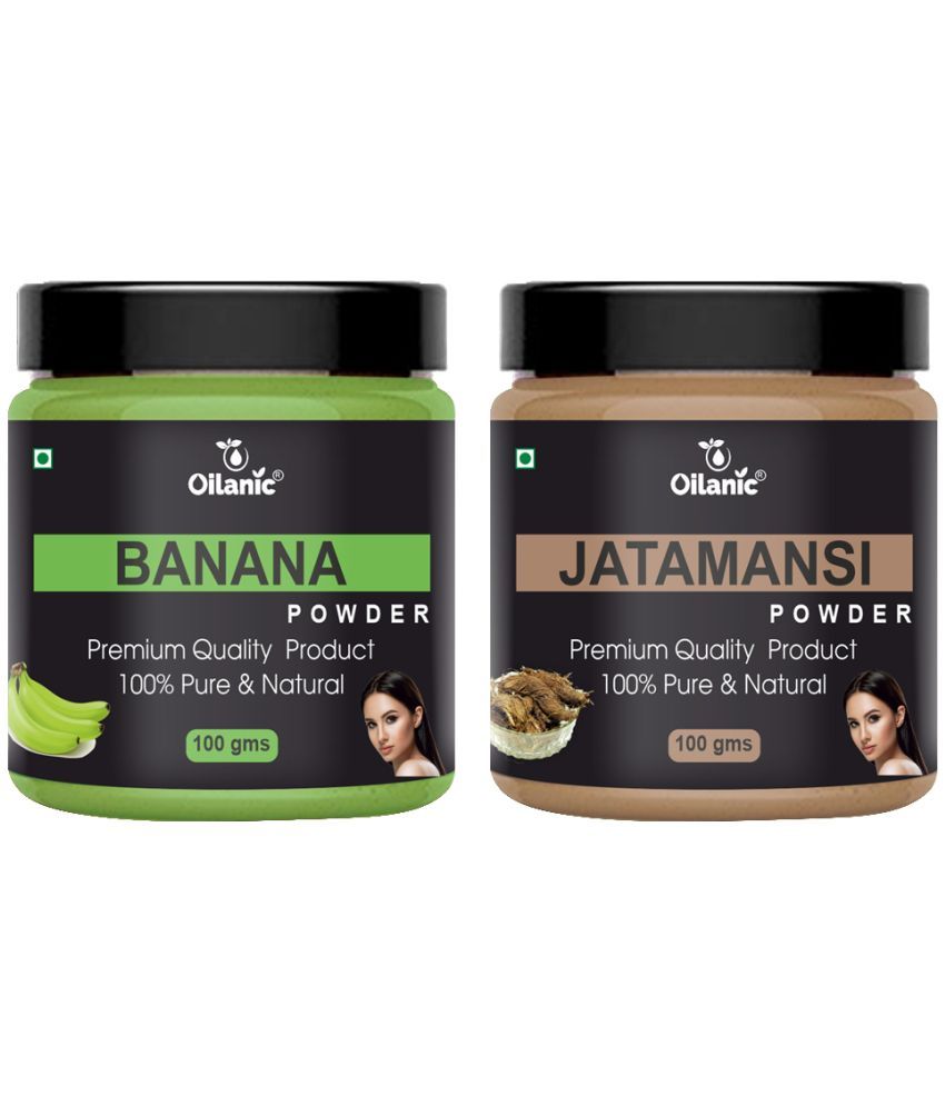     			Oilanic 100% Pure Banana Powder & Jatamansi Powder For Skin Hair Mask 200 g Pack of 2