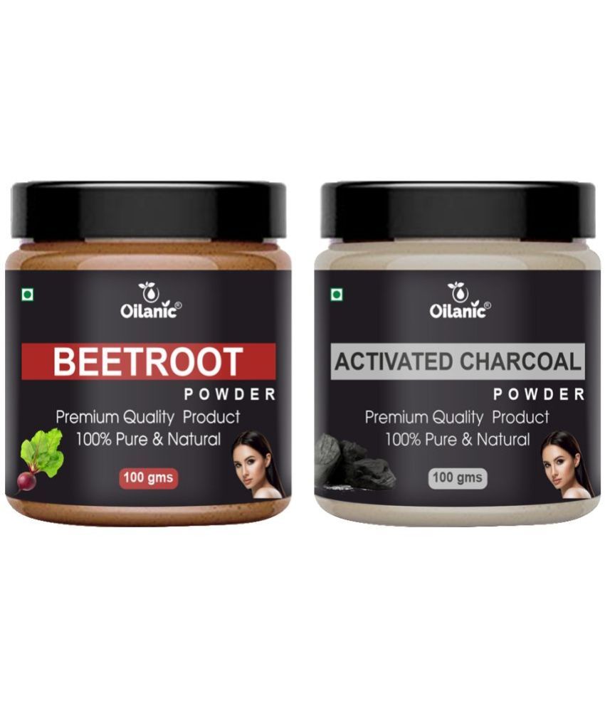     			Oilanic 100% Pure Beetroot Powder & Charcoal Powder For Skin Hair Mask 200 g Pack of 2