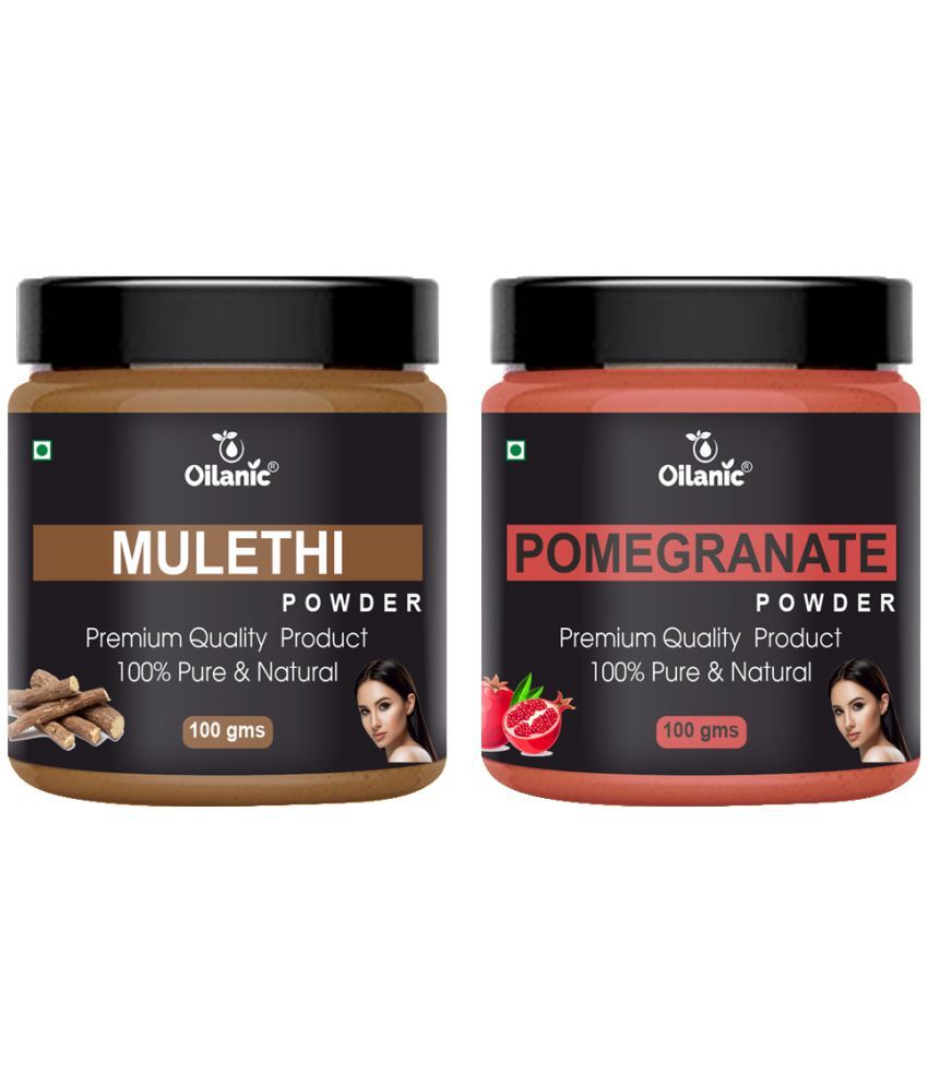     			Oilanic 100% Pure Mulethi Powder & Pomegranate Powder For Skin Hair Mask 200 g Pack of 2