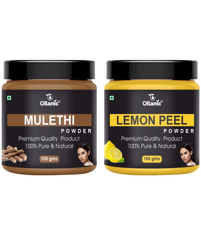     			Oilanic 100% Pure Mulethi Powder & Lemon Peel Powder For Skin Hair Mask 200 g Pack of 2