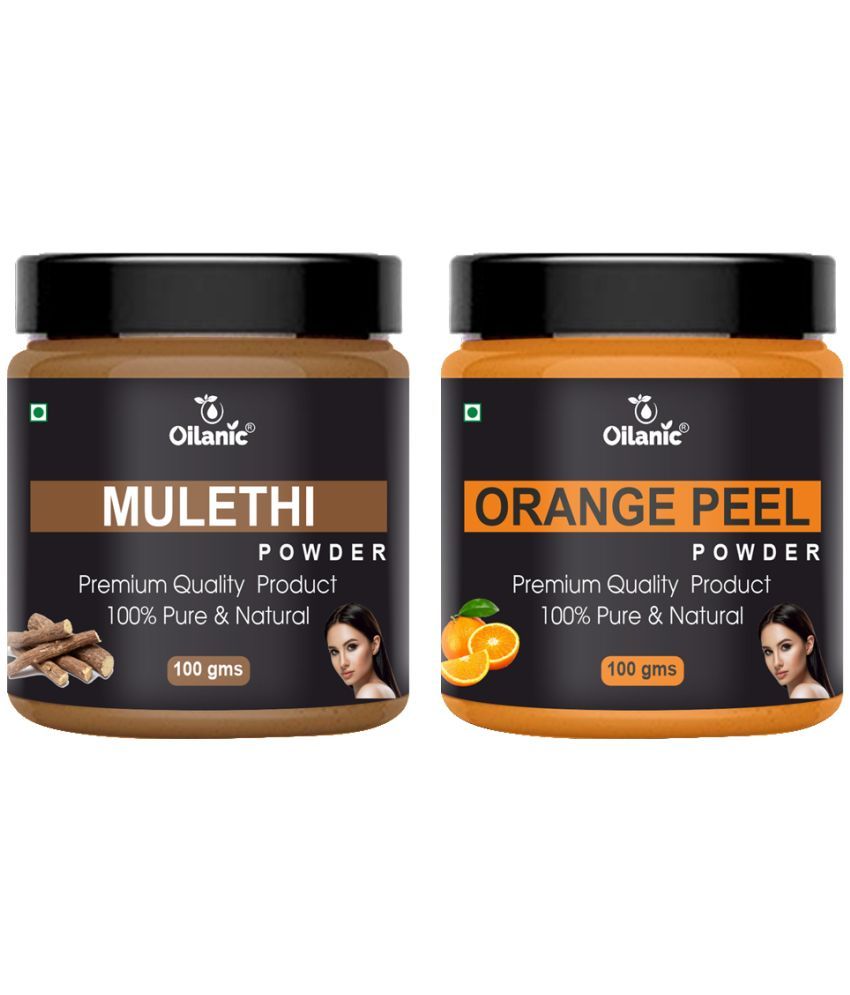     			Oilanic 100% Pure Mulethi Powder & Orange Peel Powder For Skin Hair Mask 200 g Pack of 2