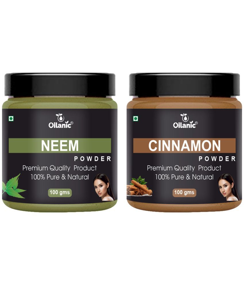     			Oilanic 100% Pure Neem Powder & Cinnamon Powder For Skincare Hair Mask 200 g Pack of 2