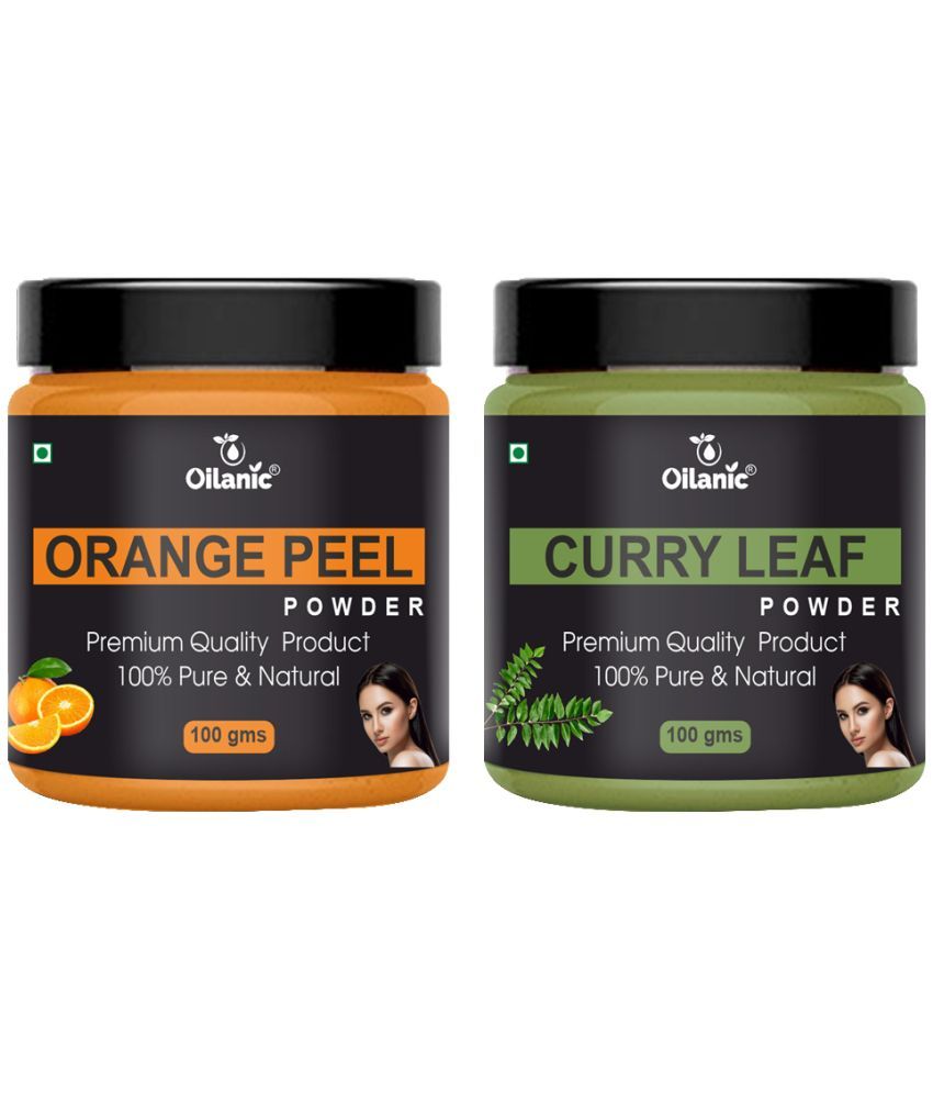     			Oilanic 100% Pure Orange Peel Powder & Curry Leaf Powder For Skin Hair Mask 200 g Pack of 2