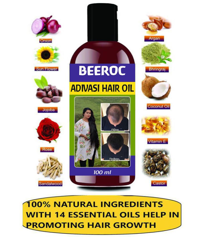 BEEROC Adivasi Herbal Oil Hair Growth Oil 100 mL: Buy BEEROC Adivasi Herbal  Oil Hair Growth Oil 100 mL at Best Prices in India - Snapdeal