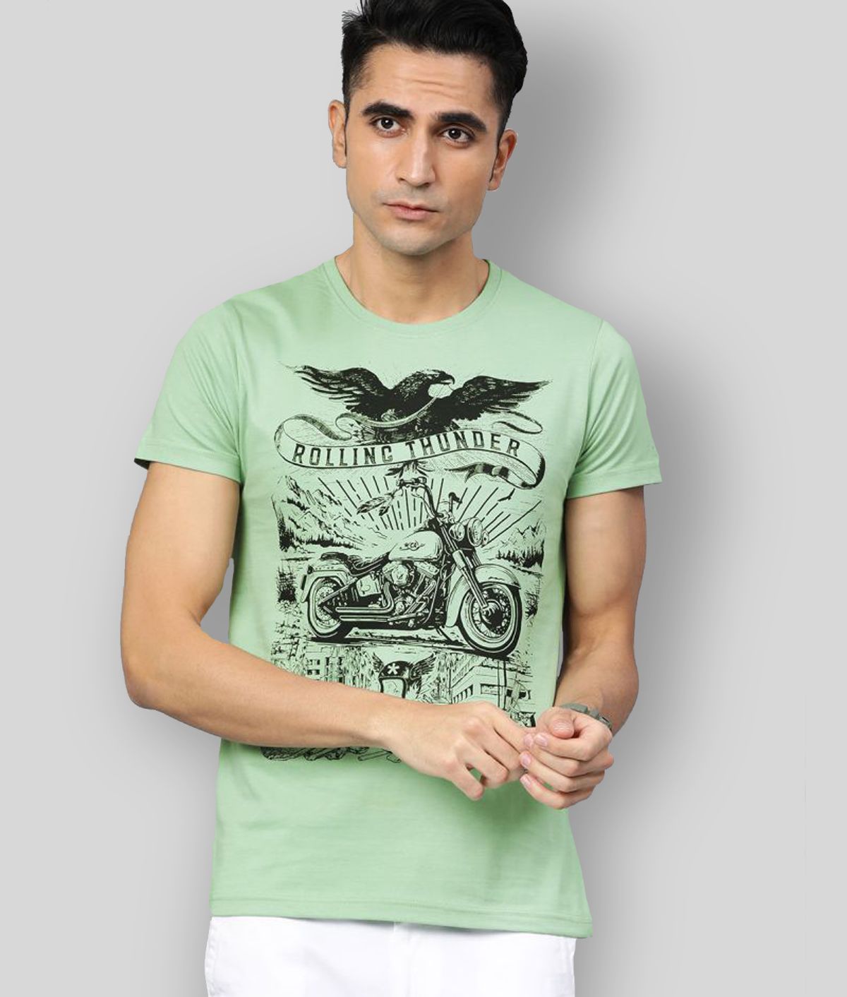     			Conditions Apply - Green Cotton Regular Fit Men's T-Shirt ( Pack of 1 )