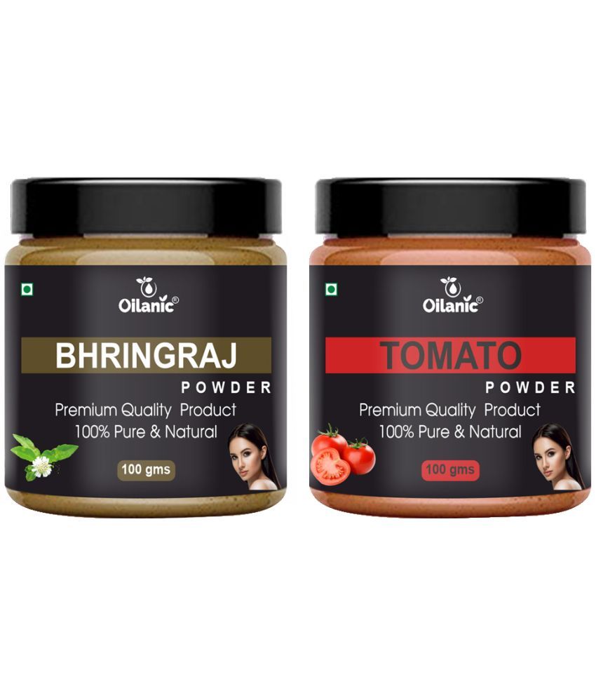     			Oilanic 100% Pure Bhringraj Powder & Tomato Powder For Skincare Hair Mask 200 g Pack of 2