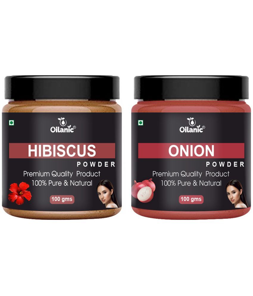     			Oilanic 100% Pure Hibiscus Powder & Onion Powder For Skincare Hair Mask 200 g Pack of 2