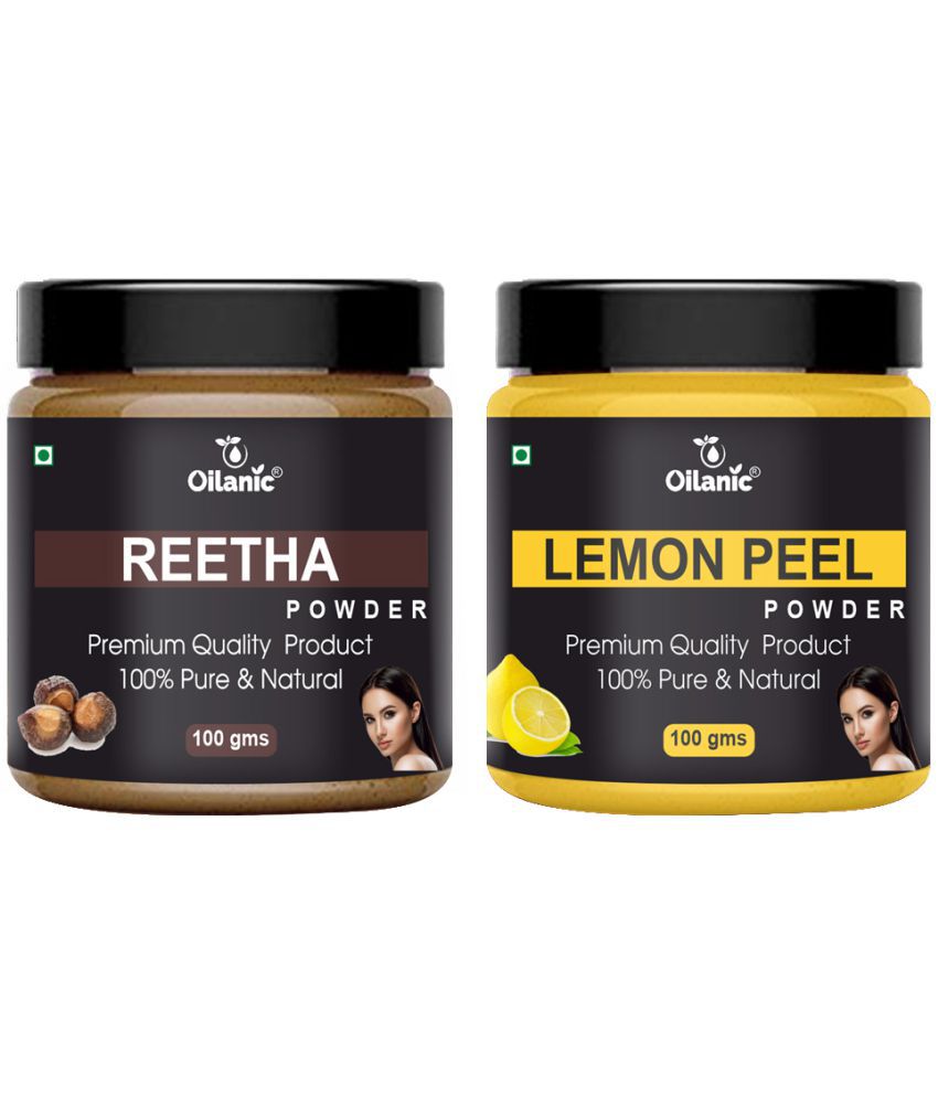     			Oilanic 100% Pure Reetha Powder & Lemon Peel Powder For Skin Hair Mask 200 g Pack of 2