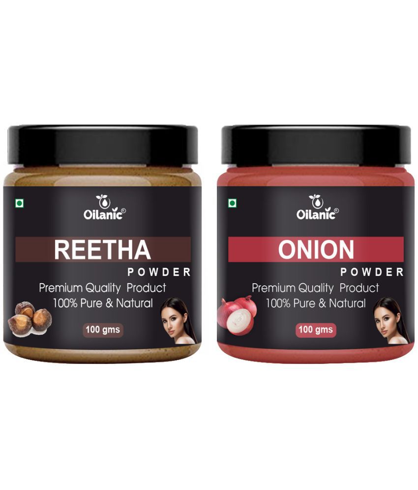     			Oilanic 100% Pure Reetha Powder & Onion Powder For Skincare Hair Mask 200 g Pack of 2