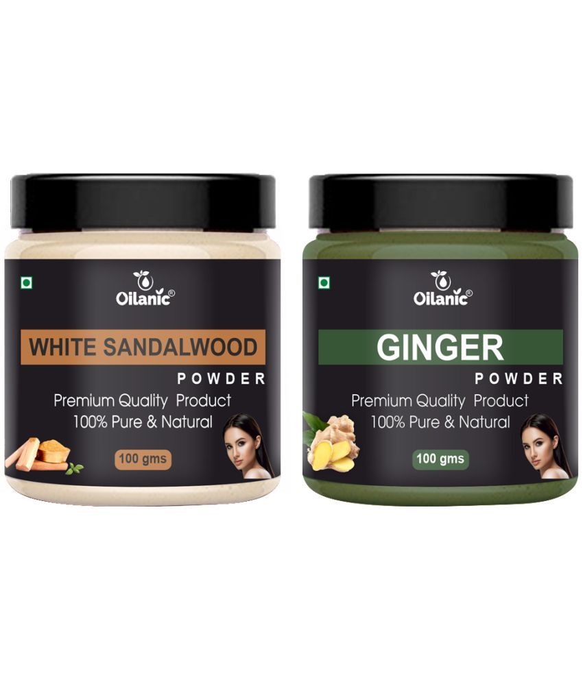     			Oilanic 100% White Sandalwood Powder & Ginger Powder For Skincare Hair Mask 200 g Pack of 2