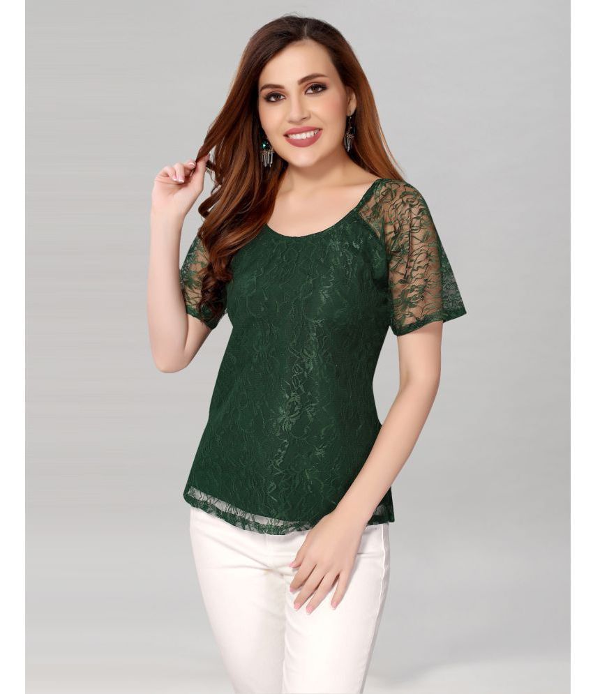     			Selvia - Net Green Women's A-Line Top ( Pack of 1 )