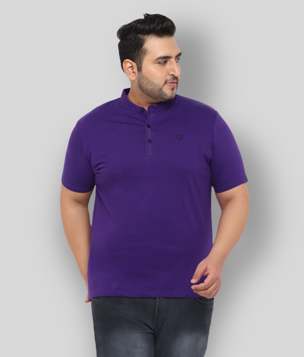     			Urbano Plus Pack of 1 Cotton Regular Fit Men's T-Shirt ( Purple )