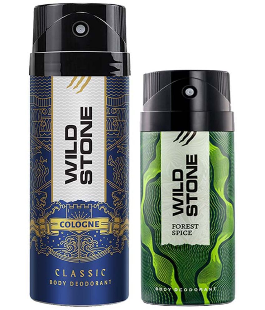     			Wild Stone Classic Cologne Deo 225ml & Forest Spice Deo 150ml, Deodorants for Men, Combo Pack (2 Items in the set)