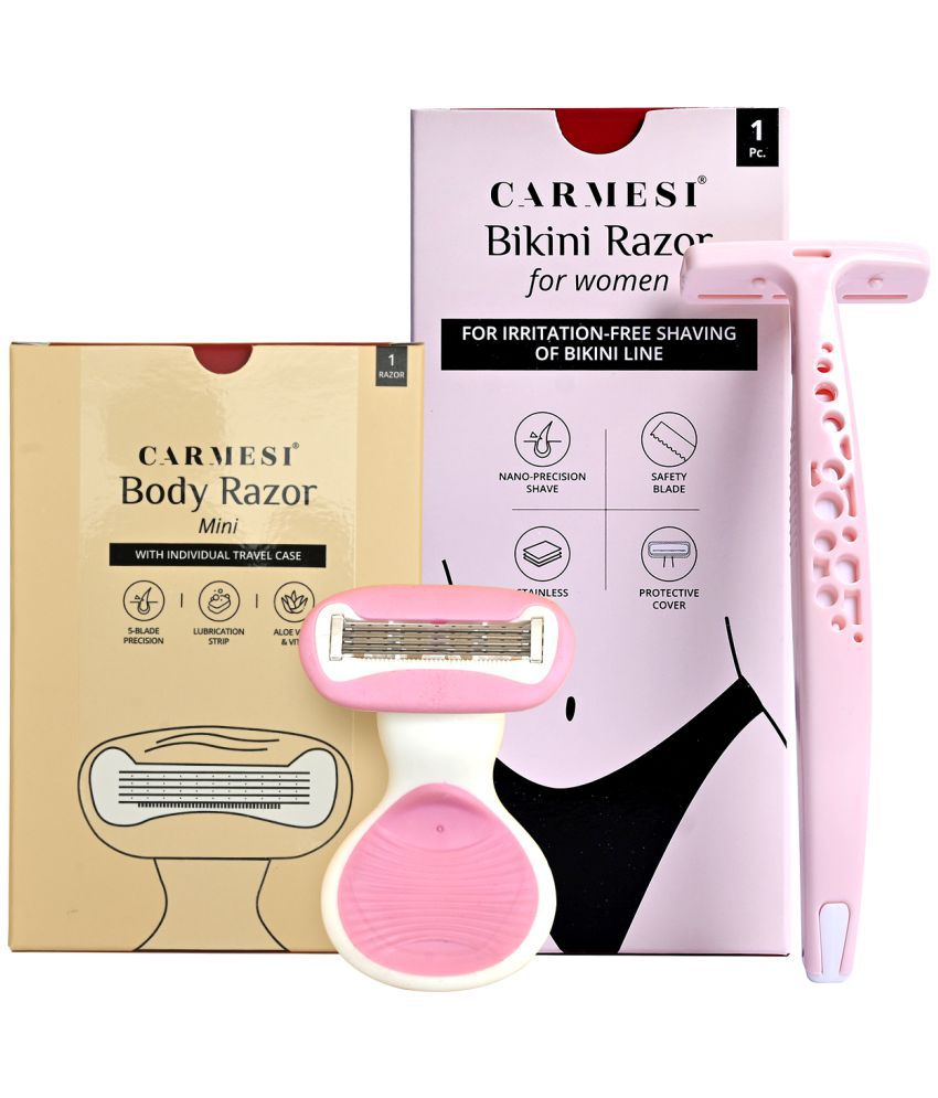     			Carmesi Body Razor (Mini) & Bikini Razor Combo for Women, Painless & Precision Shave
