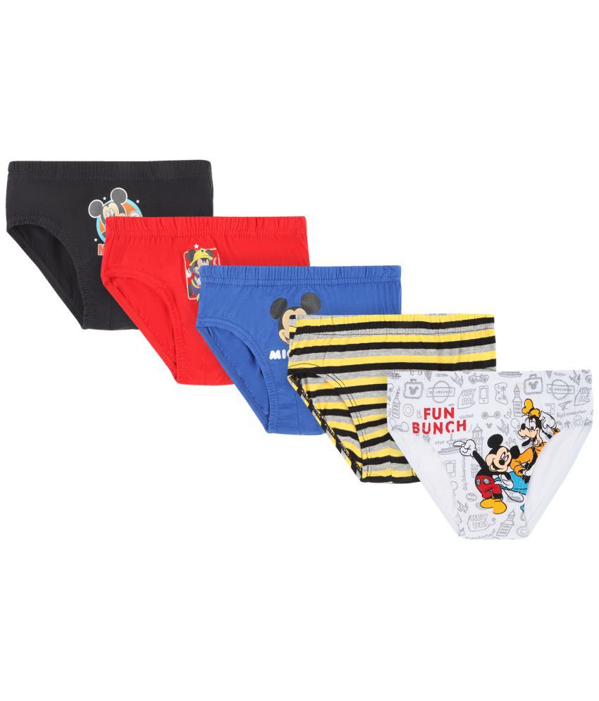     			MICKEY & FRIENDS BOYS BRIEF SOLID ASSORTED PACK OF 5