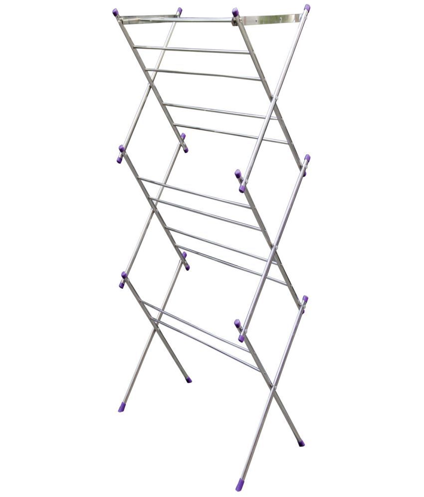 UNIZONE Steel, Plastic, Aluminium Floor Cloth Dryer Stand 12 Month