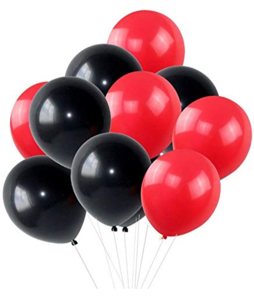     			Vibrant Colous Combo 50 Balloons - Black & Red Balloons Combo