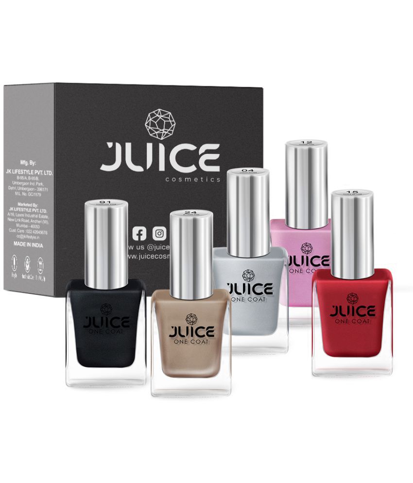     			Juice - Nude Glossy Nail Polish ( Pack of 5 )