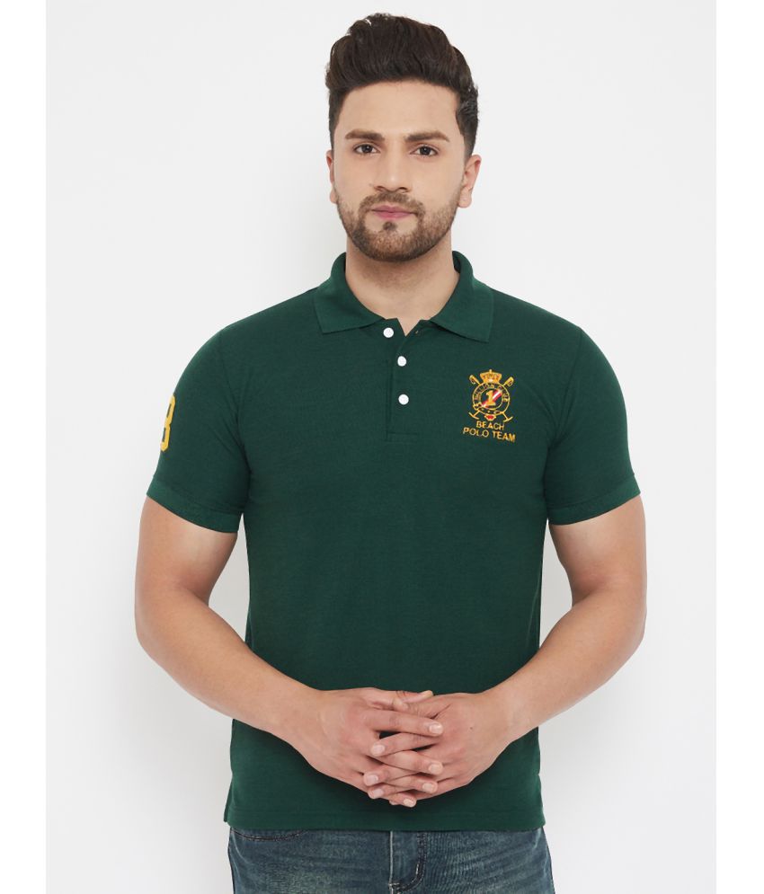 The Million Club - Green Cotton Blend Regular Fit Men's Polo T Shirt ( Pack of 1 )