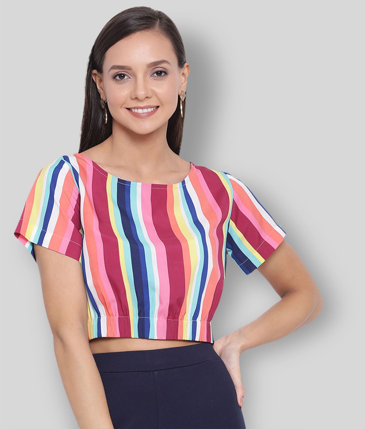     			ALL WAYS YOU - Multicolor Polyester Women's Crop Top ( Pack of 1 )