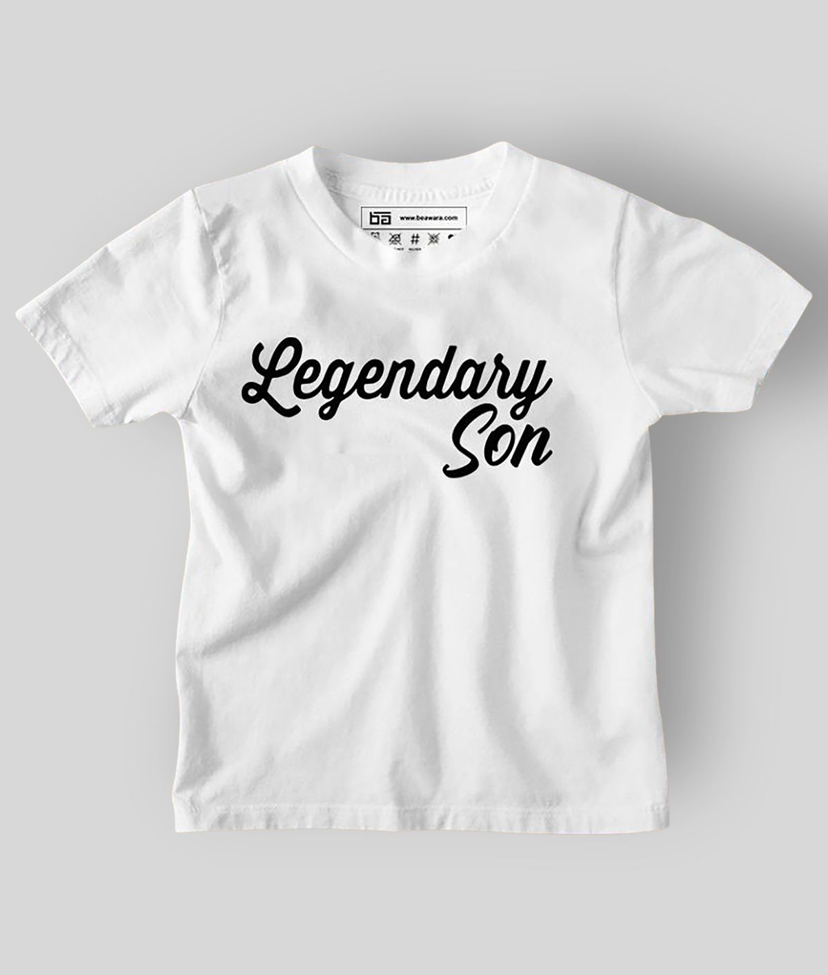 Be Awara - White 100% Cotton Boy's T-Shirt ( Pack of 1 )