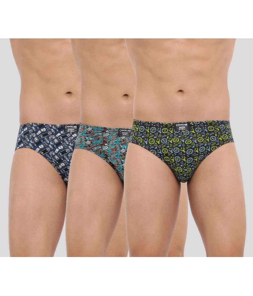     			Pack of 3 Dollar Bigboss Assorted Printed Cotton Blend Men Brief