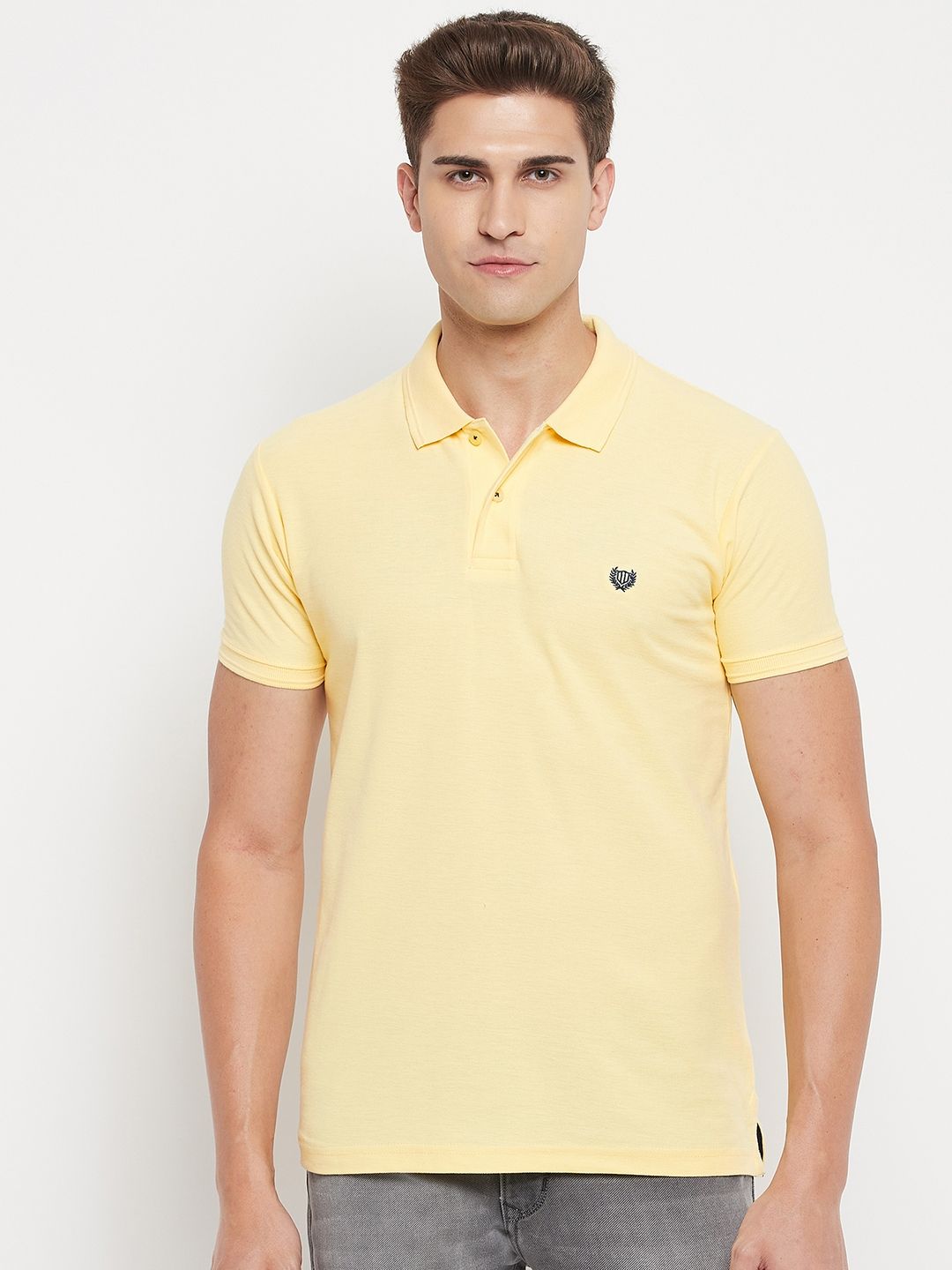     			Duke - Yellow Cotton Blend Slim Fit Men's Polo T Shirt ( Pack of 1 )