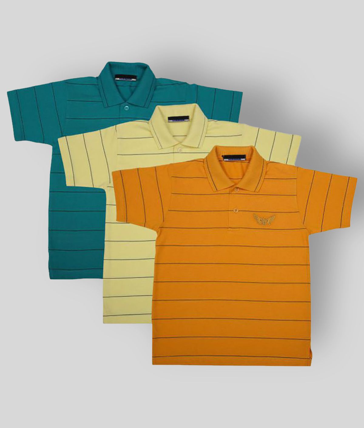     			NEUVIN Pack of 3 Boys Cotton Polo T-Shirt ( Multi Color )