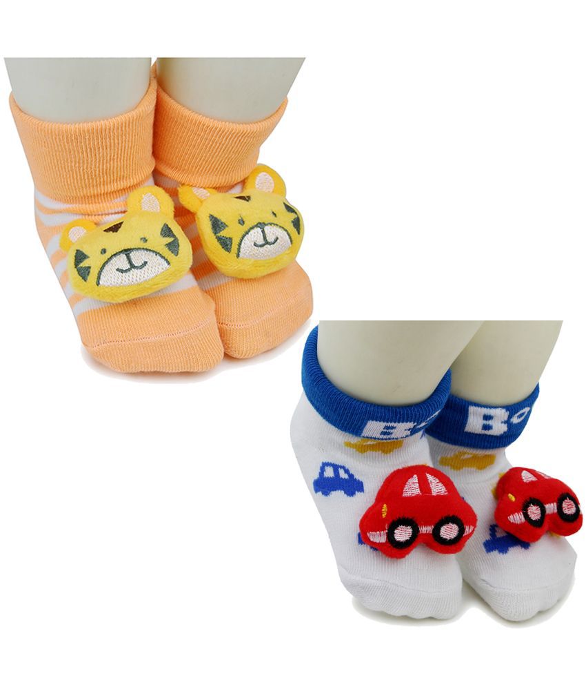 Neska Moda - Multicolor Cotton Boy's Ankle Length Socks ( Pack of 2 )