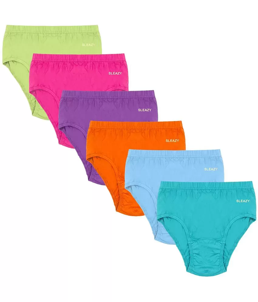 6 Pk Slimming High Waist Tummy Control Solid Color Briefs Panties
