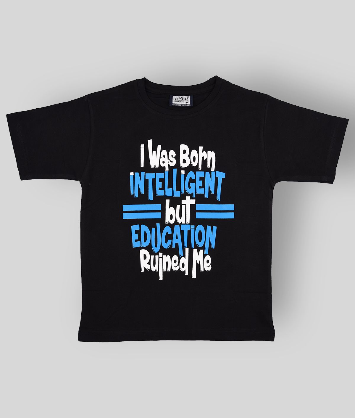 Neo Garments - Black 100% Cotton Boy's T-Shirt ( Pack of 1 )
