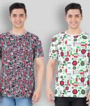 NOW OR NEVER Pack of 2 Cotton Blend Regular Fit Men's T-Shirt ( Green )